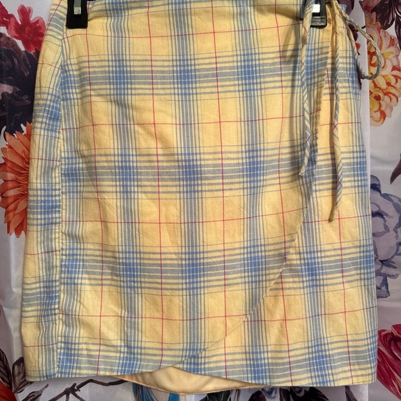 Altar'd State Women’s Plaid Wrap Mini Skirt - Picture 1 of 8